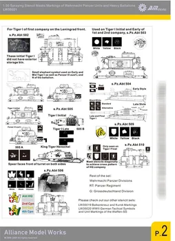 1/35 Informaciją Tobulinimo Rinkiniai antrojo pasaulinio KARO vokiečių Vermachto Panzer Vienetus ir Sunkiųjų Batalionų Žalvario Kaukės LW35021