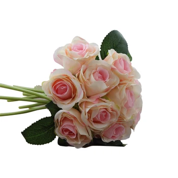 1 Puokštė 10vnt Dirbtinės Raudonos Rožės Vadovai Gėlių Vestuvių Nuotakos Šilko Puokštė Gimtadienio Valentino Dieną Namų Puošybai 60909