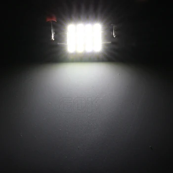100vnt/daug Led Vidaus Girlianda led Skaitymo Šviesos 16SMD 3528 1210 LED Lemputės Šviesos c5w led 36mm 39mm 42mm 31mm dome lemputė 12V