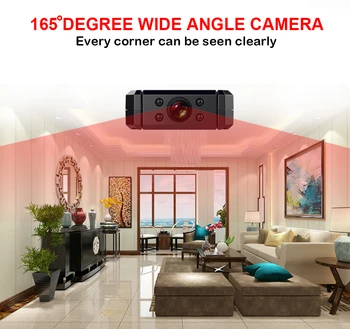 1080P Wifi Mini Kamera wirless Infraraudonųjų spindulių Naktinio VersionAlarm e-mail HD DVR kamera 165 Laipsnį Mini nuotolinio valdymo vaizdo Kamera 37689