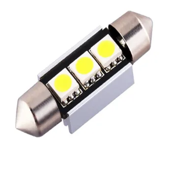 10vnt 5050 SMD LED Baltas Lemputes, Girlianda 31mm 36mm 39mm 41mm CANBUS Klaidų C5W LED Lempos, Lemputės Durys-Stop Žibintas 67738