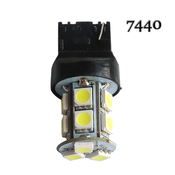 10vnt automobilio led T20 W21W 7440 7443 13 SMD 5050 LED posūkio signalo lemputė, stabdžių lemputės, lemputė, priekinis žibintas Baltas raudonas geltonas 12V 896