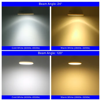 10vnt Lampada LED Lemputė MR16 GU5.3 GU10 E27 E14 6W 220V-240V Bombillas LED Lemputė, Prožektorius Lampara LED Spot Light 24/120 laipsnis