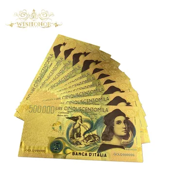 10vnt Spalva Italija Aukso Banknotų 500,000 Lire Aukso Pastaba Netikrą Popieriniai Pinigai Už Souveni Dovanos 26458