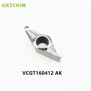 10VNT VCGT160412 AK GH01 VCGT160408 AK GH01 VCGT160404 AK GH01 Aliuminio Įdėklais, Tekinimo Įrankių Dalys CNC Tekinimo Įrankiai VCGT Cutter 14123