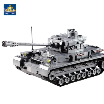 1193Pcs Karinės Didelis Tankas Panzer IV Modelis Statybinių Blokų Rinkinius Armijos WW2 Brinquedos Plytų Rinkinys Švietimo Žaislai Vaikams 9910