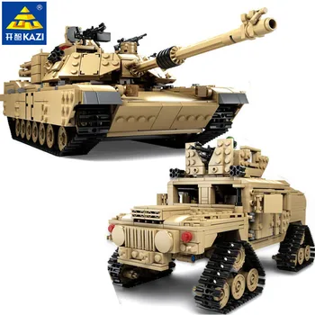 1463Pcs M1A2 ABRAMS Karinis Tankas Statybinių Blokų Rinkinius Ginklas 1:28 MBT Ir 1:18 HUMMERs Masto Plytų ARMIJOS Švietimo Žaislai Vaikams