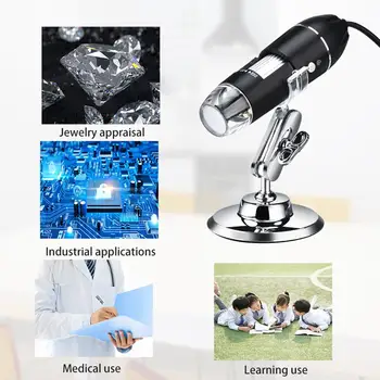 1600X USB Skaitmeninis Mikroskopas su 8 LED didinamasis stiklas Kamera, skirta 