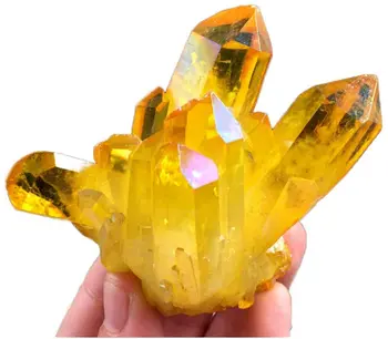 1PC Natūralus Geltonasis Kristalinis Kvarcas, citrinas rašė Grupių Mineralinių Pavyzdys Gydomųjų akmenų