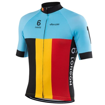 2018 NAUJAS vyrų Belgijos komanda dviračių džersis mėlyna/juoda/geltona/raudona viršų trumpomis rankovėmis Dviračių Drabužių Quick Dry dviratį dviračiu Dėvėti 20366