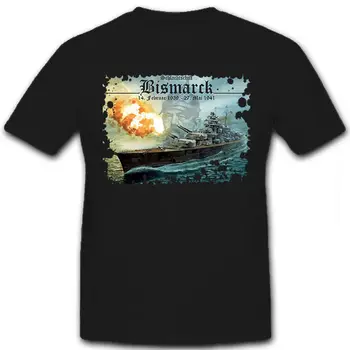 2019 m. Vasarą prekės ženklo drabužių Schlachtschiff Bismarkas Typ2 Jūrų Sav Deutschland Schiff - T Shirt Suvenyrinius Marškinėlius