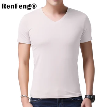 2020 Cool Marškinėliai Vyrams 95% Bambuko Pluošto Hip-Hop Pagrindinio Tuščią White T-shirt Už Mens Mados Marškinėlius Vasaros Top Tee Viršūnes Paprastas Juodas
