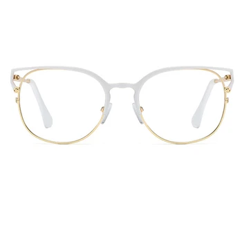 2020 mados moteriški akiniai Metaliniais rėmais Katės akis Skaidri Kompiuterio Akiniai skaidraus lęšio optinės moteriškas akiniai, Akiniai 22695
