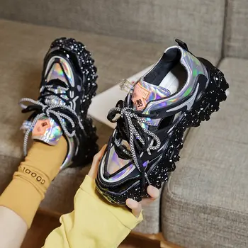 2020 Naujas Moterų Platforma Sportbačiai Famale Atsitiktinis Tėtis Batai Klasikinio Stiliaus Ponios Instruktorių Footwears Mados Dizaino moteriški Bateliai