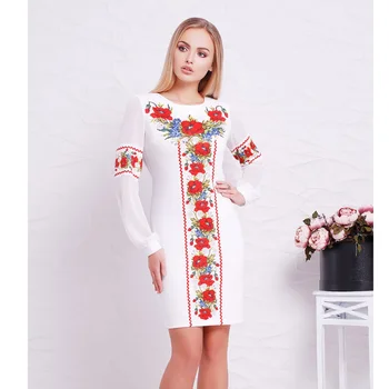 2020 Naujų Dizainerių Moterų, O Kaklo Gėlių Atsitiktinis Tiesiai Visiškai Rankovės Moterų Suknelės Seksualus Didelis Dydis 6XL ukrainos Vestidos 140183