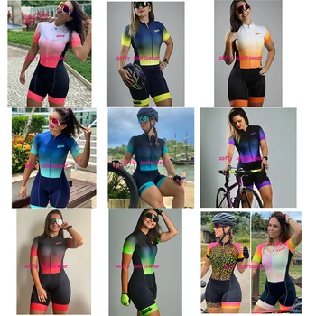 2020 XAMA Pro Moterų Triatlonas Trumpas Dviračių Jersey Rinkiniai Skinsuit Maillot Ropa Ciclismo Dviračių Mujer Dviratį Drabužius Eiti Jumpsuit 33309