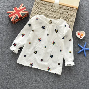 2021 Atsitiktinis Mergaičių Pavasario Gėlių Medvilnės marškinėliai Vaikams, Drabužiai Kūdikiams ilgomis Rankovėmis Viršūnes Tees Palaidinė 595