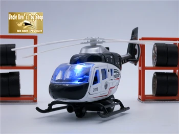 21CM Ilgio Diecast Policijos Sraigtasparnio, Lėktuvo Replika Masto Modelį, Vaikai Berniukams, Žaislų, Dovanų Traukti Atgal Funkcija/Garso/Šviesos