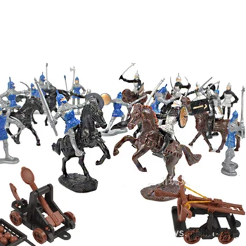 28pcs/set Viduramžių Karinės Karo spalva Kariai Senovės kavalerijos mūšis žirgais, vežimais statinio Karinės duomenys Modelis, Vaikų Dovanų 185726
