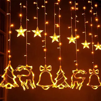 2m LED Pasakų Žibintai Kalėdinė Girlianda Užuolaidų Lempa 220V Styginių Šviesos Šalis, Kiemo, naujieji Metai, Kalėdiniai Papuošalai, Namų Miegamasis