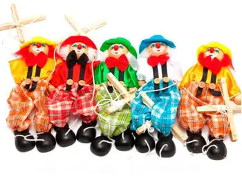 2vnt/daug kūdikių medinis klounas marionette žaislai/ vaikai, vaikų, Kalėdinės dovanos/ istorija papasakoti, šešėlis lėlių pliušinis lėlės , Nemokamas pristatymas