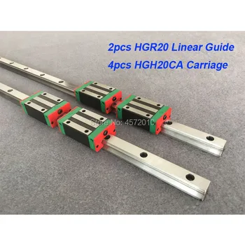 2vnt HGR20 - 750 800 850mm 900mm linijinis kreipiančioji liniuotė su 4pcs HGH20CA / HGW20CA linijinis bendrosios vežimo CNC dalys 147767