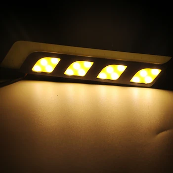 2vnt/komplektas Dieniniai Žibintai Visus Į Vieną Posūkio Signalo Žibintai COB LED Šviesos Juosta LED DRL Automobilio Universalus Rūko Žibintai Automobilio stiliaus