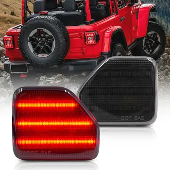 2vnt LED Galinio Bamperio Atšvaito Uodegos Šviesos 2018 m.-iki Jeep Wrangler JL 2018 m.-iki Dūmų Objektyvas Raudona Spalva Full Led Šoniniai Gabaritiniai Žibintai