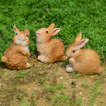 2VNT Mini Rabbit Puošmena Bonsai Moss Microlandscape Apdailos (2 Stilius) 82871