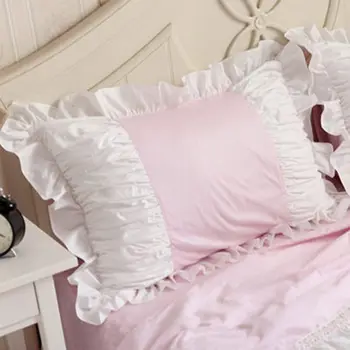 2vnt mėlyna/rožinė pagalvės užvalkalą Europos princesė pynimas pagalvę padengti rankų darbo raukšlių pagalvių užvalkalai namų tekstilės pagalvę pseudo nr. core 89636