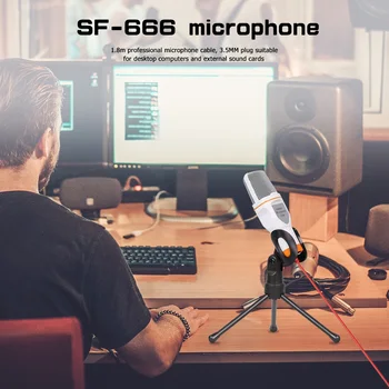 3.5 mm Kondensatoriaus Mikrofonas, SF-666 Trikojo Rinkinys Mokyklos raštinėje Darbo Konferencija Mokant Kalbasi Žaidimų Įrašymas Gyventi