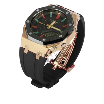 3-iosios Kartos GA2100 Gumos Dirželis Žiūrėti GA2110 Watchband Nerūdijančio Plieno Bezel už Casio G-Shock GA-2100 Mens Watch Priedai 17486