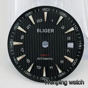 31mm Bliger juoda juoda balta watch Dial šviesos Tinka ETA 2836/2824 DG2813/3804 Miyota 8215 821A 8205 automatinis judėjimas 5001