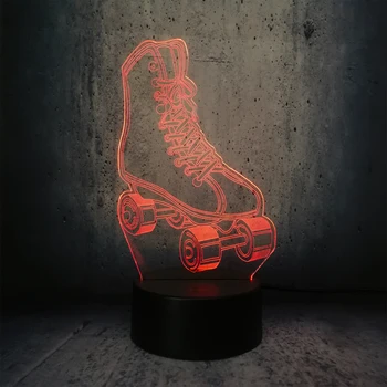 3D LED Lempos Sportas Riedučiai Spalvotų Nuolydžio Reguliavimas Naktį Šviesos USB Touch Miega Vaikai 4 varantys skriemulys batai lempos 33043