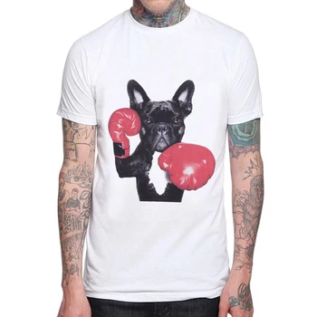 3D Spausdinimo prancūzų Buldogas T-shirt Vyrams Vasaros Viršūnes Tee Pug Gyvūnų T shirt Mens O-kaklo trumpomis Rankovėmis Boksininkas Vyras Marškinėlius
