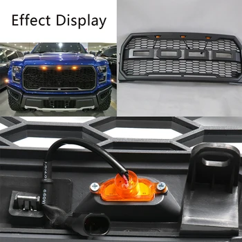 3pcs Automobilio LED Grotelės, Lempos Priekinės Grotelės Žibintus Dūmų Objektyvas LED Šviesos 