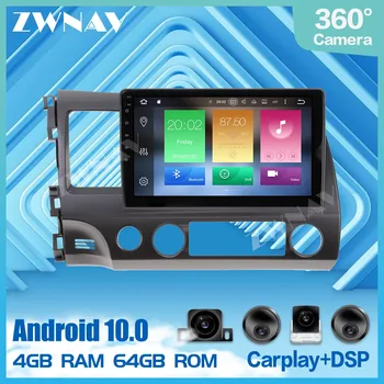 4+64G jutiklinis ekranas Android 10.0 Automobilio Multimedia DVD grotuvo Honda Civic 2006 m. 2007-2012 garso radijas stereo GPS navi galvos vienetas 160209