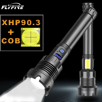 400000 LM COB XHP90.3 Aukštas Galingas LED žibintuvėlis led žibintuvėlis usb Įkrovimo 18650 26650 flash šviesos XHP90 XHP70 XHP50 Žibintų