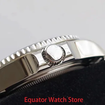 40mm Vyrų Automatinis laikrodis atsparus Vandeniui Šviesos Sapphire Kristalas Nerūdijančio Plieno Vyrų Juoda Mechaninė Laikrodžius Vyrų Laikrodis
