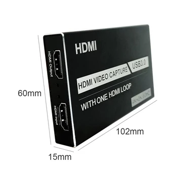4K 60Hz Video Capture Card HDMI USB 3.0 Ciklas PC Live Transliacijos HDMI Vaizdo įrašai fotografavimas Vaizdo Derintuvais (tiuneriais) Langelį Grabber Suderinama 130275