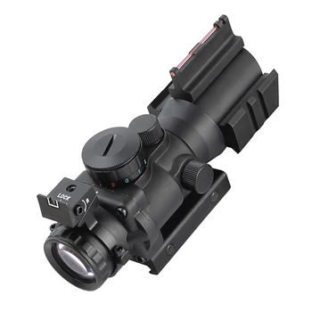 4X32 ACOG Regos taikymo Sritis Riflescope Tinklelis Pluošto Raudona Žalia Mėlyna Šviečianti Optinio Taikiklio Su Red Dot Akyse 20mm Geležinkelių Medžioklės