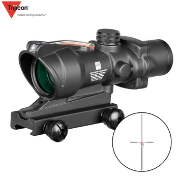 4X32 Medžioklės Riflescope Trijicon ACOG Nekilnojamojo Fiber Optics Green Red Dot Taktinis Optinės Akyse 13518