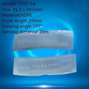 50pcs 7707-1A žmogaus kūno infraraudonųjų spindulių PIR jutiklis HDPE plastiko frenelio lęšio 91.3X39.5mm židinio ilgis 25mm