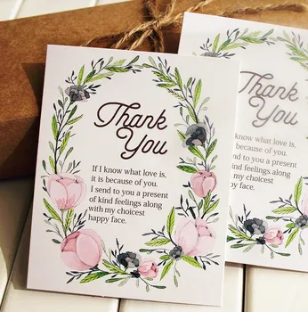 50pcs ačiū, pink gėlių stilius multi-naudoti kaip Scrapbooking kvietimą PASIDARYK pats Apdailos šalies dovanų kortelės pranešimą kortelės