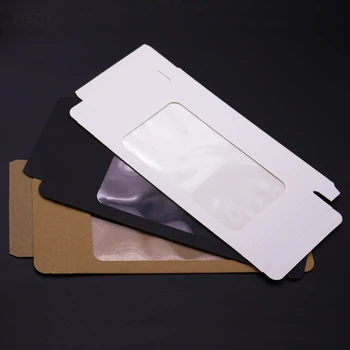50pcs - Baltos spalvos Kraft Popieriaus Dėžutė su pvc langą telefoną dovanų pakavimo reikmenys šalies torto kepimo saldainių dėžutė 3 dydžiai 8553