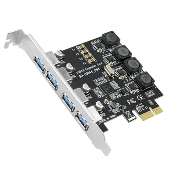5Gbps 4 Uostų USB3.0 Plėtimosi Kortelės Adapteris, PCI-E, PCI Express 