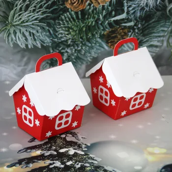 5VNT Kalėdų Saldainių Dėžutė Kalėdos Namas Formos Dovanų Dėžutė 