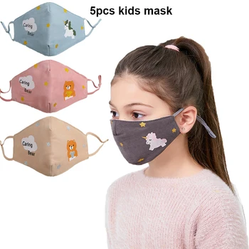 5vnt Vaikų Reguliuojamas veido kaukės Kvėpuojantis Vienaragis Nagų Kaukes Su Lankeliu Dulkėms Berniukai Masque Kaukę Mascarilla маска