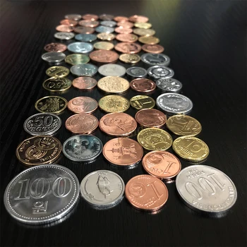60 monetų iš Įvairių Šalių , Nekilnojamojo Originali Originalios Monetos , šalies kolekcionuojamų Euro Azijoje, Afrikoje, Amerikoje dovanų kolekcija