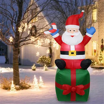 6FT Pripučiami Santa Claus ir Kalėdų Puošmena Pučia Santa Dovanų Dėžutėje Kalėdinė Dekoracija Kieme Šalis Apdaila 73953
